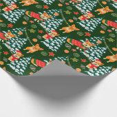 Corgis schmückt die Weihnachtsbaumstruktur - Muste Geschenkpapier (Ecke)