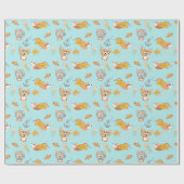 Corgis tauchen im Ozeanmuster Geschenkpapier (Flach)