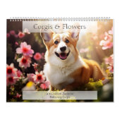 Corgis und Blume Hund Lover Kalender (Titelbild)