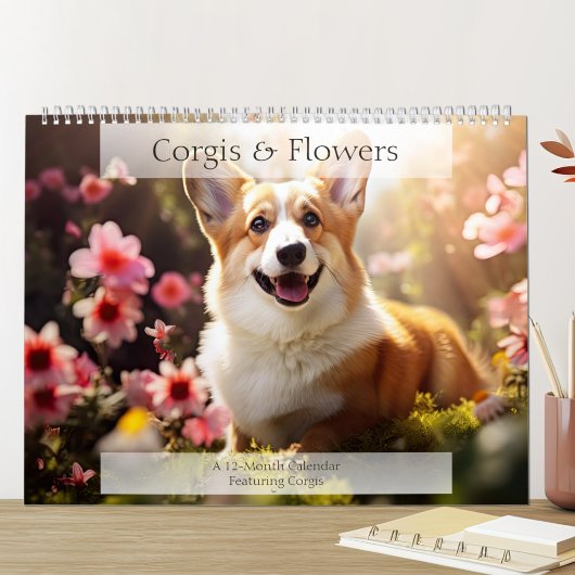 Corgis und Blume Hund Lover Kalender