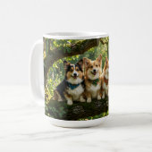 Corgis und Vogel Kaffeetasse (Vorderseite Links)