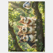 Corgis und Vogel Magnet (Vorderseite)