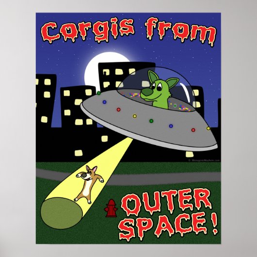 Corgis von Outer Space Poster (Vorne)