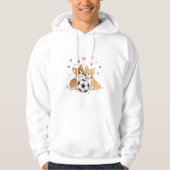 Corgis with soccer ball for Valentine's Day Hoodie (Vorderseite)