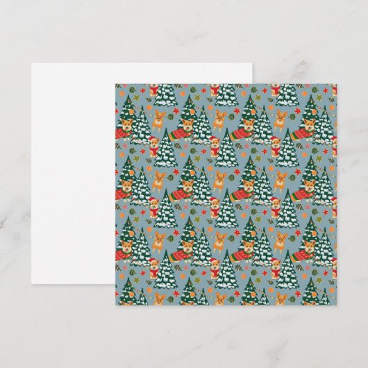 Corgis zieren den Weihnachtsbaum im Wald (Vorne/Hinten)