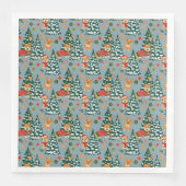 Corgis zieren den Weihnachtsbaum im Wald Serviette (Vorderseite)