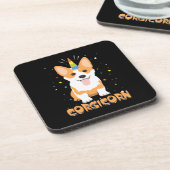 CorgiUnicorn - Corgicorn - niedlicher HundeCartoon Untersetzer (Linke Seite)