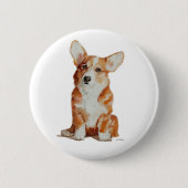 Corgiwaliser-Welpenknopf Button (Vorderseite)