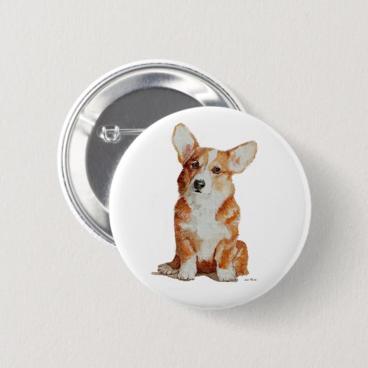 Corgiwaliser-Welpenknopf Button (Vorne & Hinten)