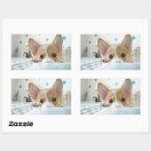 Corgiwelpenaufkleber Rechteckiger Aufkleber (Blatt)