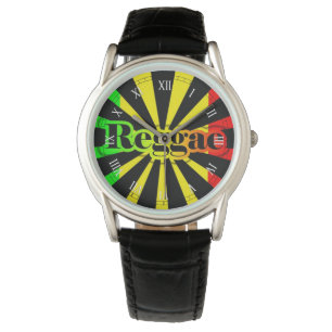 cori rasta Reggae-Graffiti-Flaggenlöwe Armbanduhr