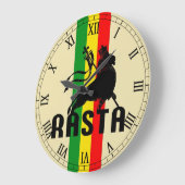 Cori Reith Rasta reggae Frieden Große Wanduhr (Winkel)