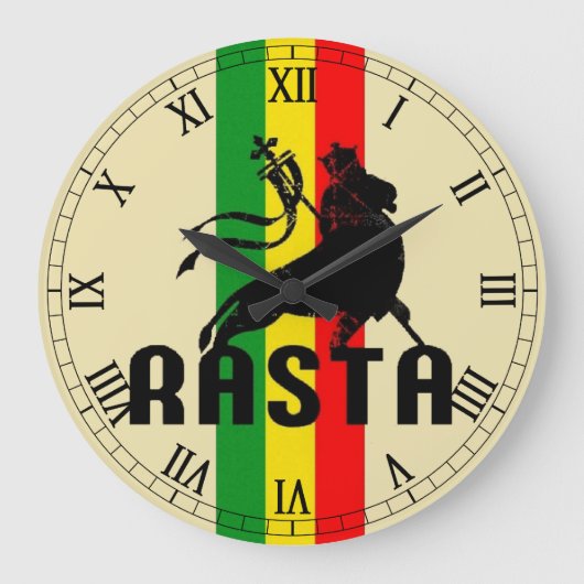 Cori Reith Rasta reggae Frieden Große Wanduhr (Vorderseite)