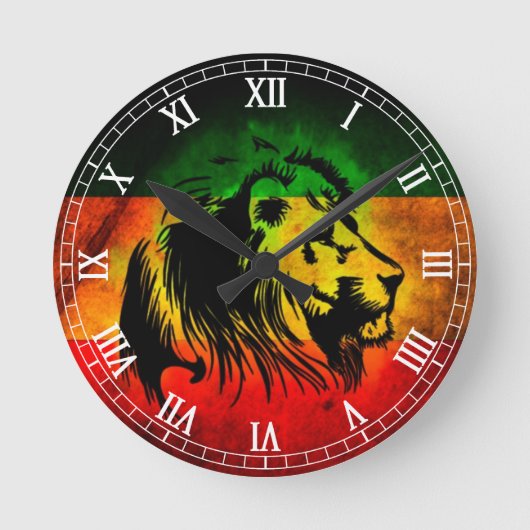 Cori Reith Rasta reggae lion Runde Wanduhr (Vorderseite)