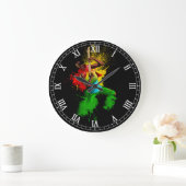 Cori Reith Rasta reggae rasta man music graffiti Große Wanduhr (Zuhause)