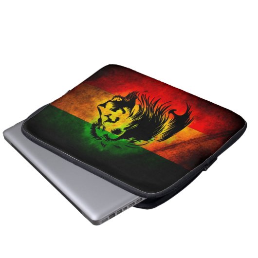 Cori Reith Rasta Reggaelöwe Laptopschutzhülle (Vorne Knopf)