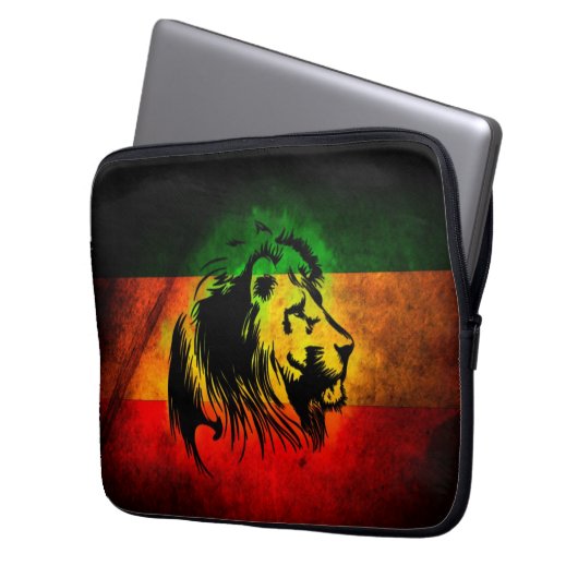 Cori Reith Rasta Reggaelöwe Laptopschutzhülle (Vorderseite Links)