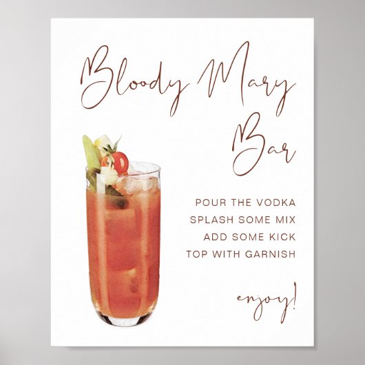 CORIANDER Bohemisch Bloody Mary Bar Sign Poster (Vorne)