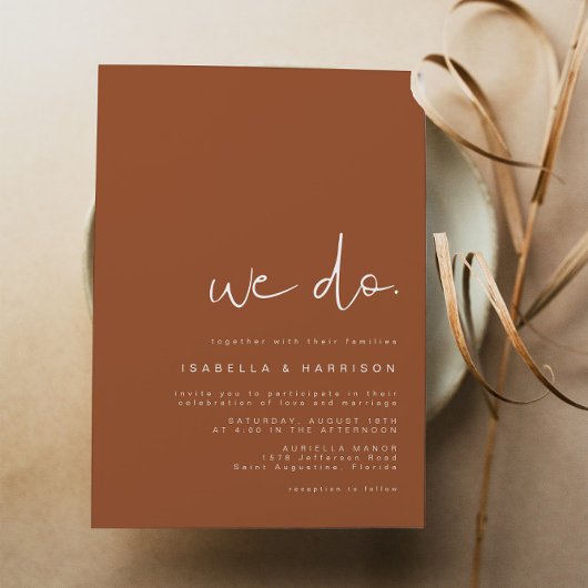 CORIANDER Bohemisch Burnt Orange Modernes Minimali Einladung