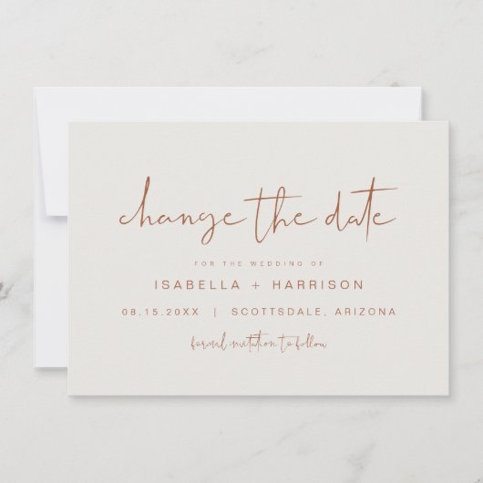 CORIANDER Bohemisch Terracotta Ändern Sie das Datu Einladung (Vorderseite)