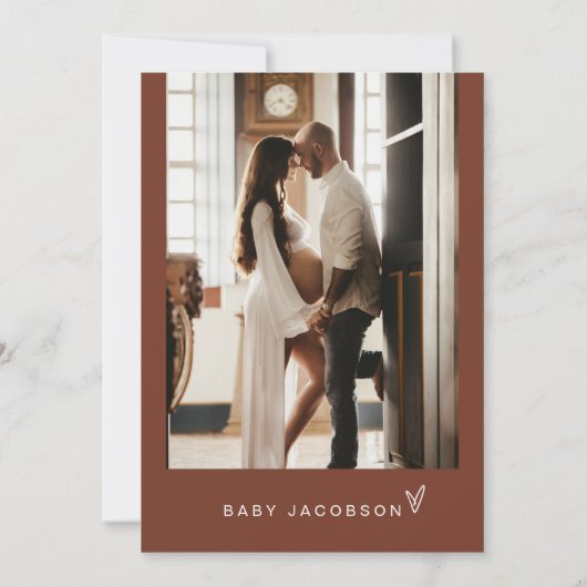 CORIANDER Bohemisch Terracotta Oh Baby Dusche Einladung (Rückseite)