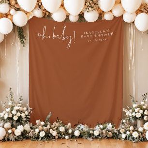 CORIANDER Boho Burnt Orange Baby Shower Foto Wandteppich