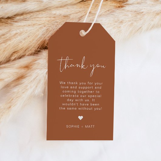 CORIANDER Boho Burnt Orange Modern Favor Tags Geschenkanhänger
