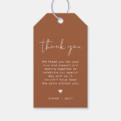 CORIANDER Boho Burnt Orange Modern Favor Tags Geschenkanhänger (Vorderseite)