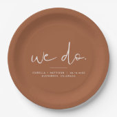 CORIANDER Boho Burnt Orange Rust Wedding Pappteller (Vorderseite)