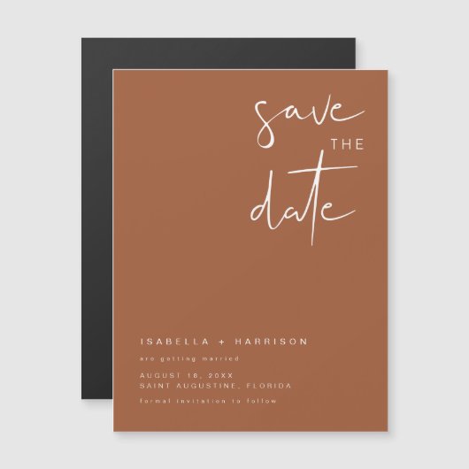 CORIANDER Boho Burnt Orange Save the Date Magnet (Vorne/Hinten)