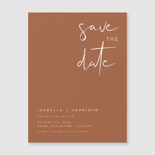 CORIANDER Boho Burnt Orange Save the Date Magnet (Vorderseite)