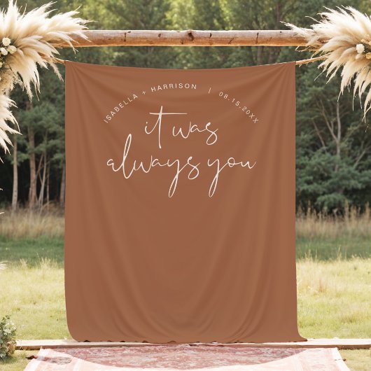 CORIANDER Boho Burnt Orange Wedding Foto Hintergru Wandteppich