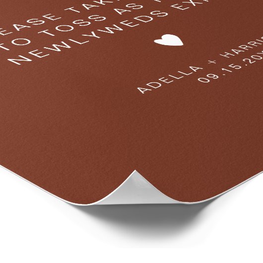 CORIANDER Boho Rust Confetti Toss Unterschrift Poster (Ecke)