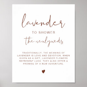 CORIANDER Boho Rust Lavender Toss Wedding Sign Poster