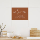 CORIANDER Boho Terracotta Brautparty Willkommen Poster (Küche)