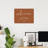 CORIANDER Boho Terracotta Brautparty Willkommen Poster (Heimbüro)