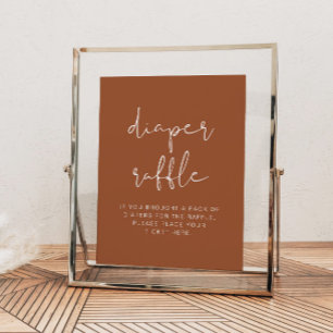 CORIANDER Boho Terracotta Diaper Raffelspiel-Zeich Poster
