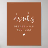 CORIANDER Boho Terracotta Drinks Bar Poster (Vorne)