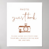 CORIANDER Boho Terracotta Foto Guest Book Sign Poster (Vorne)