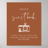CORIANDER Boho Terracotta Foto Guest Book Sign Poster (Vorne)