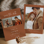CORIANDER Boho Terracotta Foto Save the Date Einladung