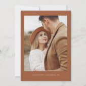 CORIANDER Boho Terracotta Foto Save the Date Einladung (Rückseite)