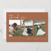 CORIANDER Boho Terracotta Foto Wedding Vielen Dank Einladung (Vorderseite)