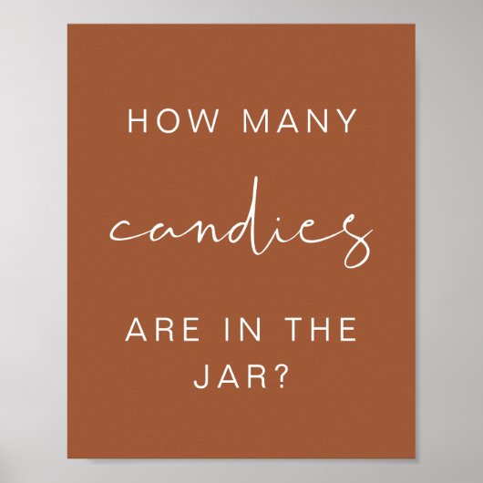 CORIANDER Boho Wie viele Candies Baby Duschgame Poster (Vorne)