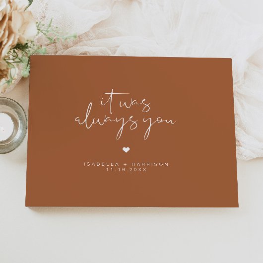 CORIANDER Burnt Orange Terracotta Wedding Gästebuch