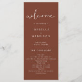 CORIANDER Rust and Burnt Orange Wedding Program Menükarte (Vorderseite)