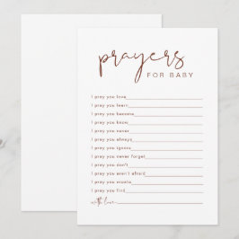 CORIANDER Rust Boho Gebete für die Babykarte Einladung