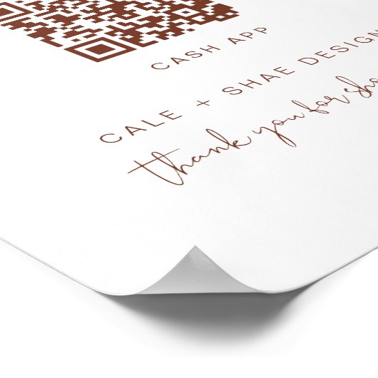 CORIANDER Rust Boho Zahlungszeichen für kleine Unt Poster (Ecke)