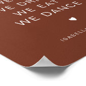 CORIANDER Rust Wedding Order of Events Poster (Ecke)