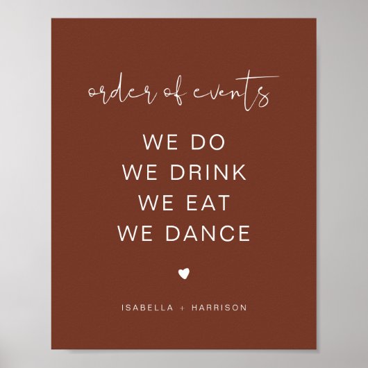CORIANDER Rust Wedding Order of Events Poster (Vorne)